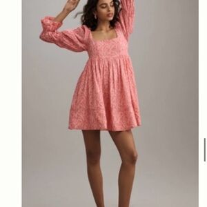 Pink Floral Dress Anthropologie new